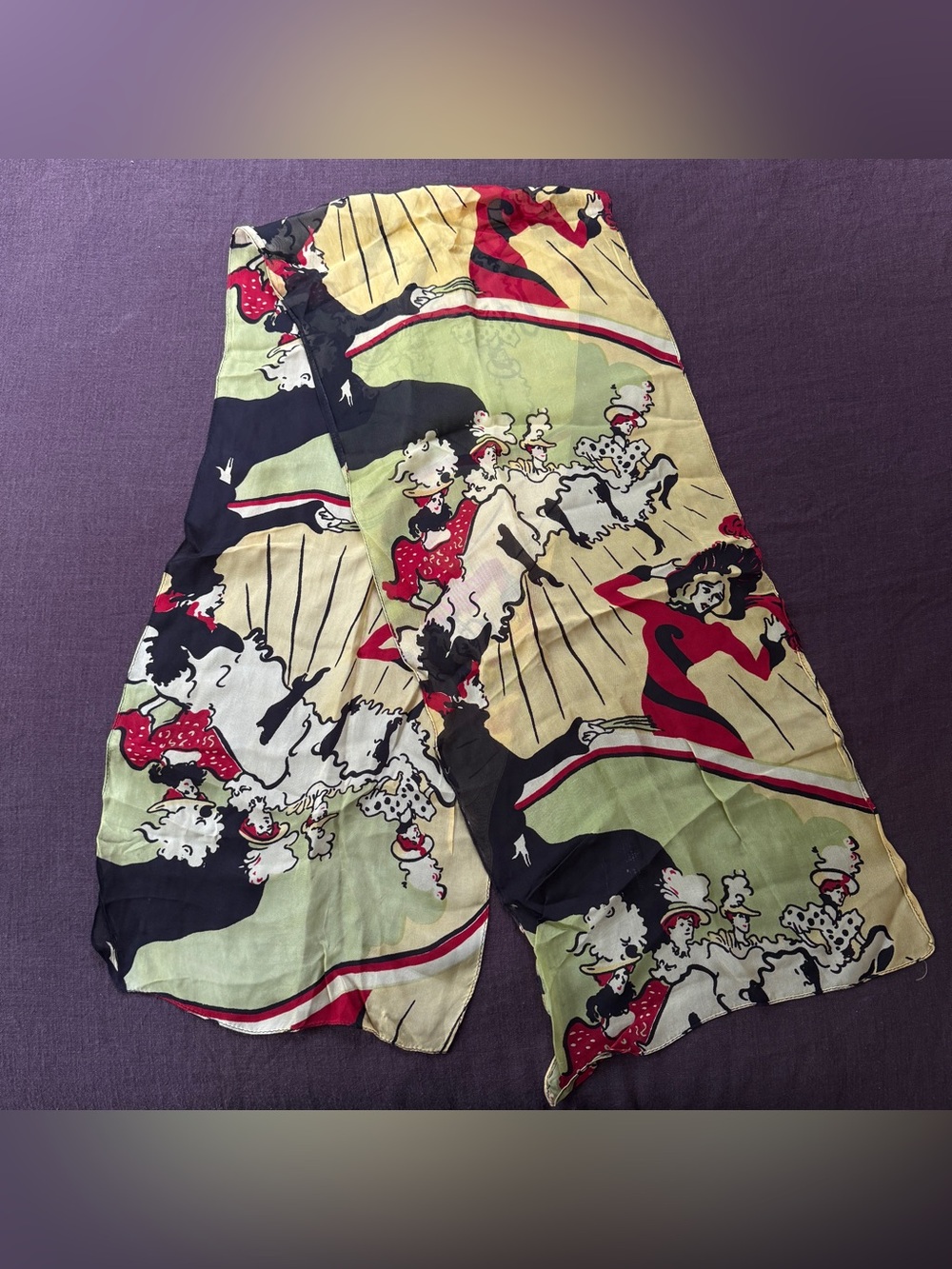 Vintage 1960s Novelty Fashion Circus Scarf Mid Century Mod Versatile